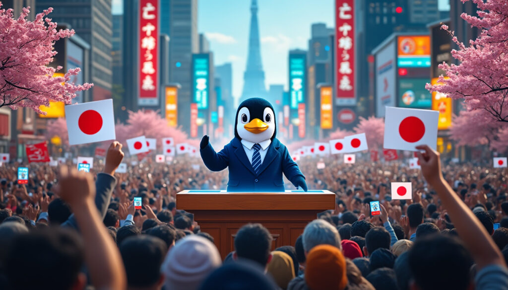 au japon, un parti politique innove en présentant un « pingouin virtuel » comme candidat à sa direction lors de la prochaine campagne électorale. découvrez cette initiative insolite mêlant technologie et politique.