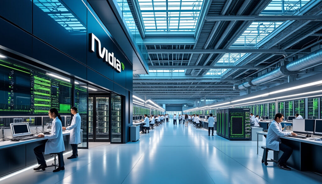 nvidia investit 100 milliards de dollars dans d'immenses usines d'ia destinées à soutenir la croissance de chatgpt et l'essor de l'intelligence artificielle à grande échelle.