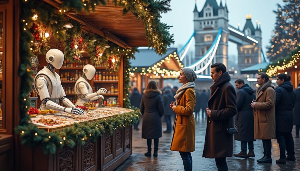 découvrez comment un marché de noël fictif à londres, créé grâce à l'intelligence artificielle, a réussi à tromper les visiteurs en mêlant réalité et virtualité.