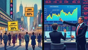 découvrez comment le lancement de chatgpt coïncide avec une baisse de 30 % des offres d'emploi et une hausse de 70 % des marchés boursiers, tandis qu'un économiste affirme que la politique monétaire, et non l'intelligence artificielle, en serait la principale cause.