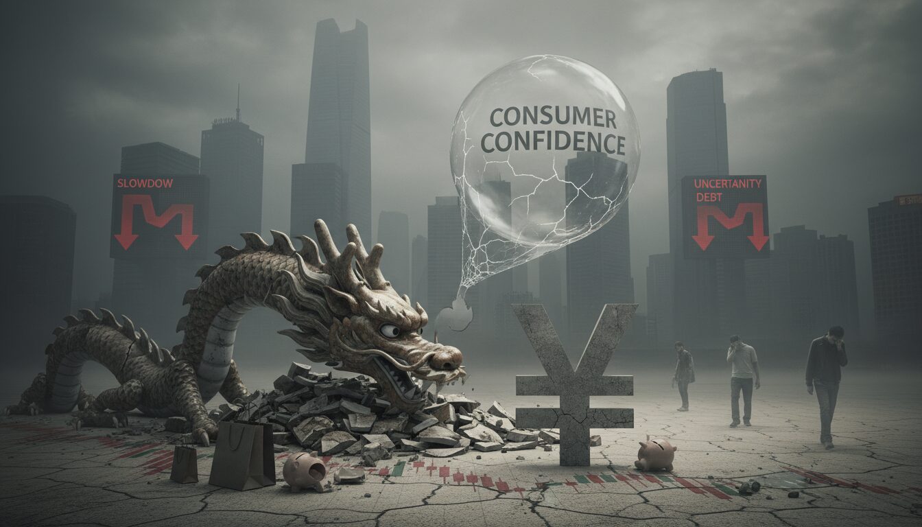 analyse des défis majeurs que rencontre l'économie chinoise, empêchant la révolution industrielle axée sur l'intelligence artificielle de progresser efficacement.