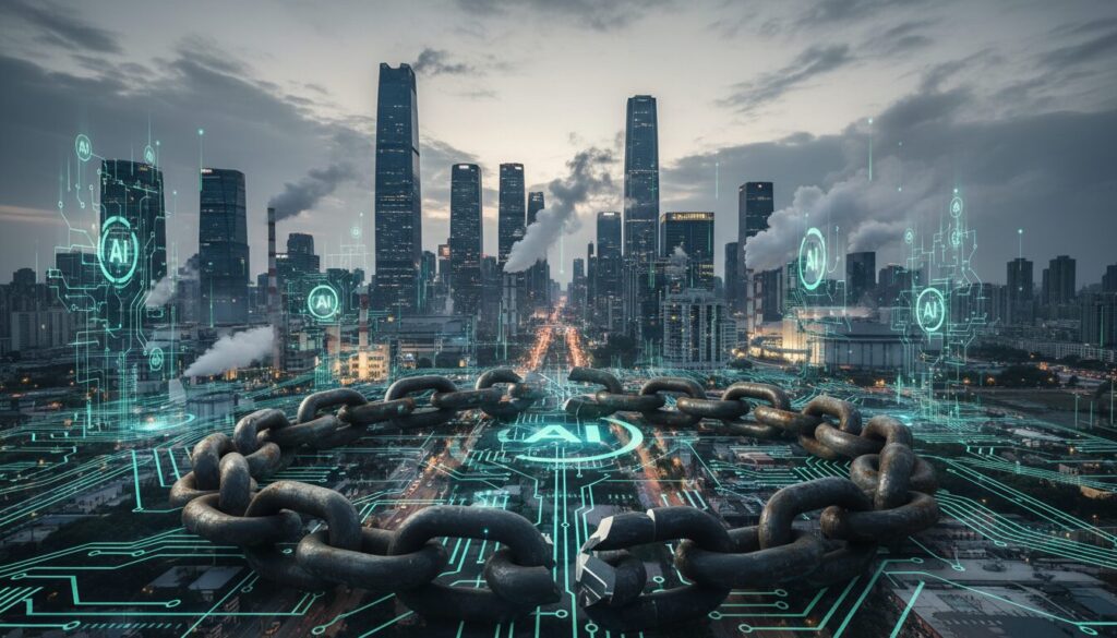 découvrez comment l'économie chinoise fait face à un cercle vicieux ralentissant sa révolution industrielle axée sur l'intelligence artificielle, et les défis majeurs qui en découlent.