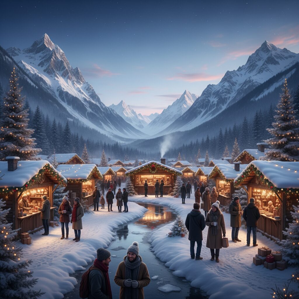 découvrez comment les images d'intelligence artificielle transforment les marchés de noël enchantés et les sommets enneigés, et apprenez à distinguer le réel du virtuel.