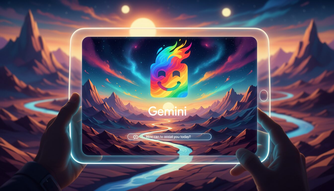 découvrez comment google associe le design dégradé de gemini au célèbre macintosh souriant de 1984, fusionnant innovation technologique et nostalgie visuelle.