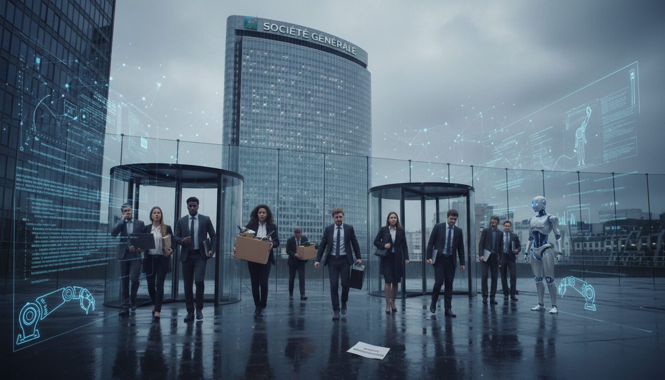 intelligence artificielle : société générale et bnp paribas prévoient des milliers de suppressions d'emplois, impactant le secteur bancaire et les perspectives d'emploi.