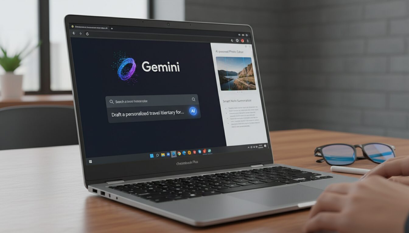 google annonce l'intégration de gemini dans chrome, désormais disponible sur les chromebook plus pour une expérience utilisateur améliorée.