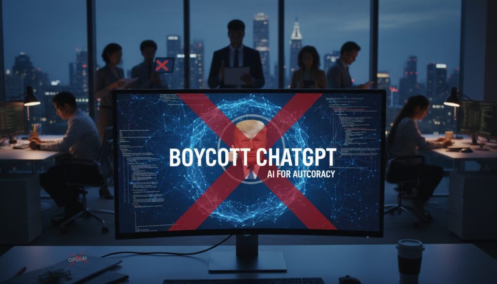 découvrez «quitgpt», un mouvement de boycott contre chatgpt, l'intelligence artificielle phare dont le cofondateur soutient ouvertement donald trump, suscitant controverse et débat.