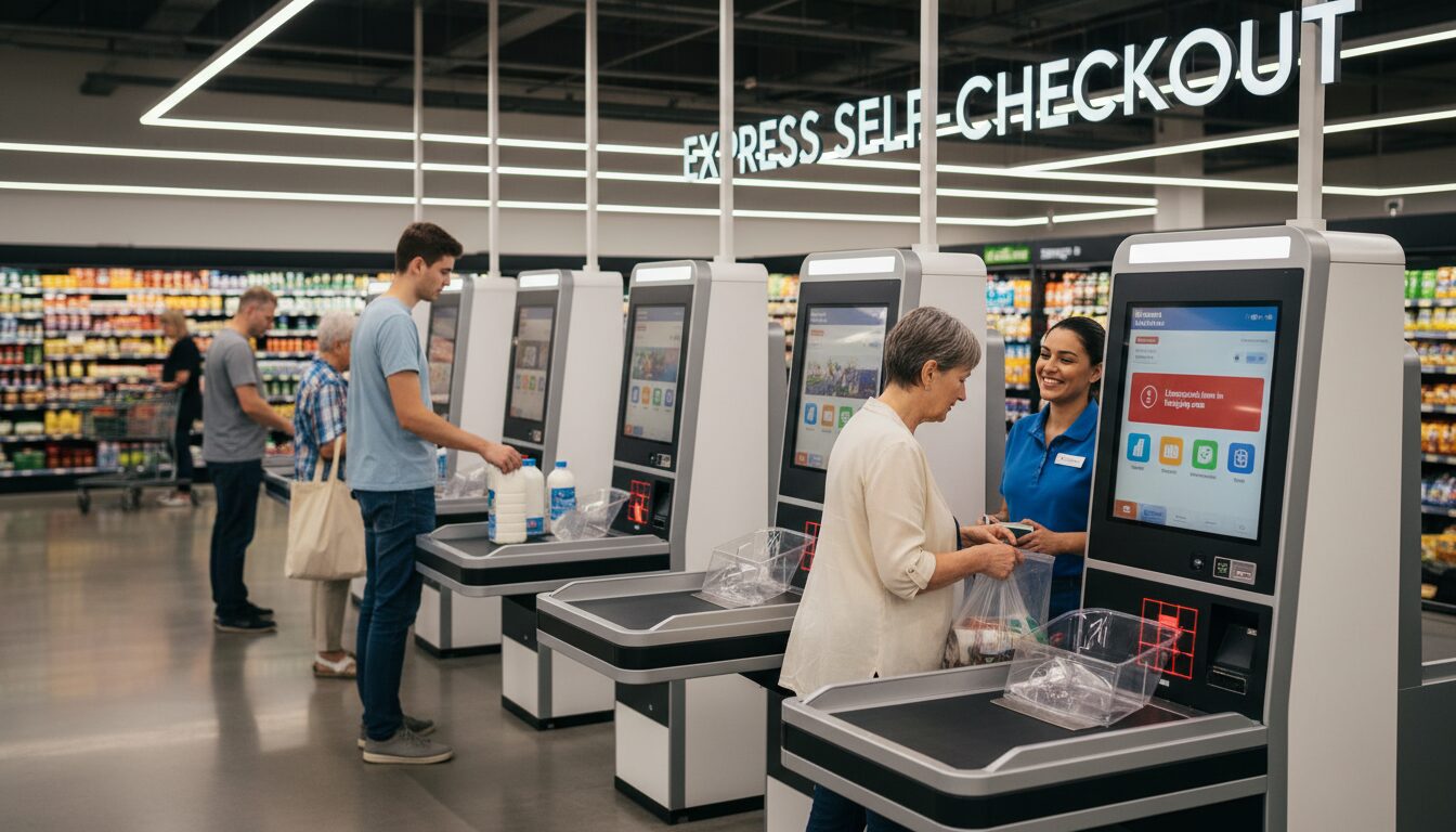 découvrez comment l'intelligence artificielle et les caisses automatiques pourraient révolutionner les charges sociales en intégrant les robots dans le secteur économique.