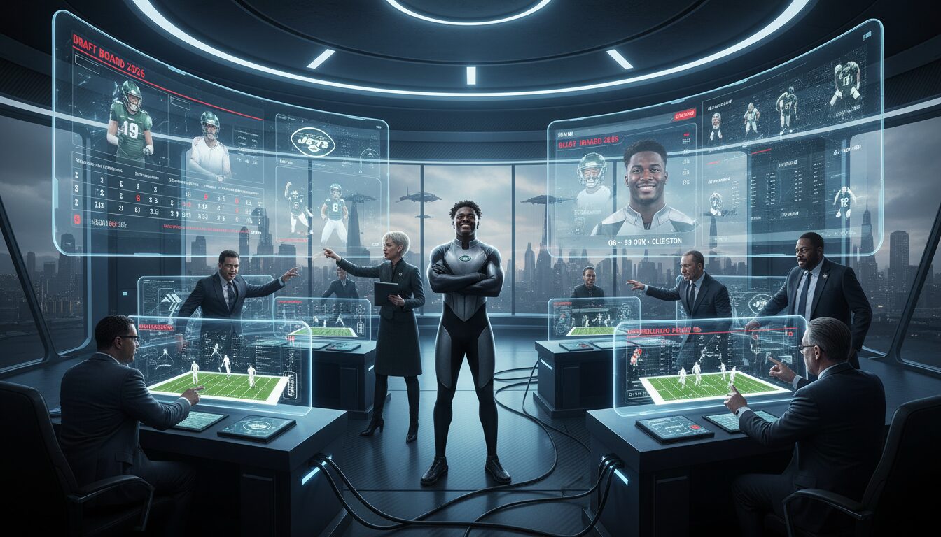 découvrez la simulation du repêchage nfl 2026 où l'ia anticipe que les jets, en difficulté, choisiront le quarterback ty simpson pour relancer leur équipe.