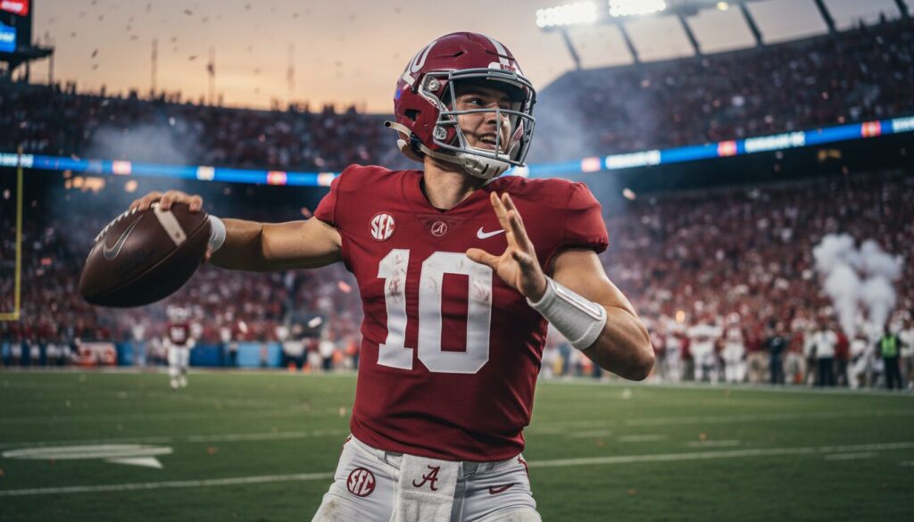 découvrez la simulation du repêchage nfl 2026 où l'ia anticipe que les jets, en difficulté, sélectionneront le quarterback ty simpson pour relancer leur équipe.