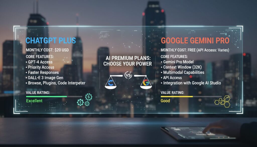 découvrez notre comparatif ultime entre chatgpt plus et gemini pro pour savoir lequel offre les meilleures fonctionnalités et vaut vraiment le détour.
