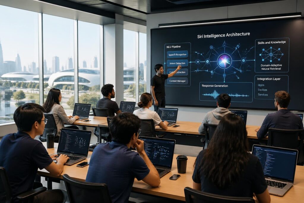 apple encourage les développeurs de siri à se former davantage en intelligence artificielle afin d'améliorer les performances et la compréhension de l'assistant vocal.