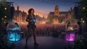 découvrez comment l'exploratrice delaurentis rend hommage aux pionnières de la musique électro lors d'un événement unique à bourges, célébrant leur influence et leur créativité.