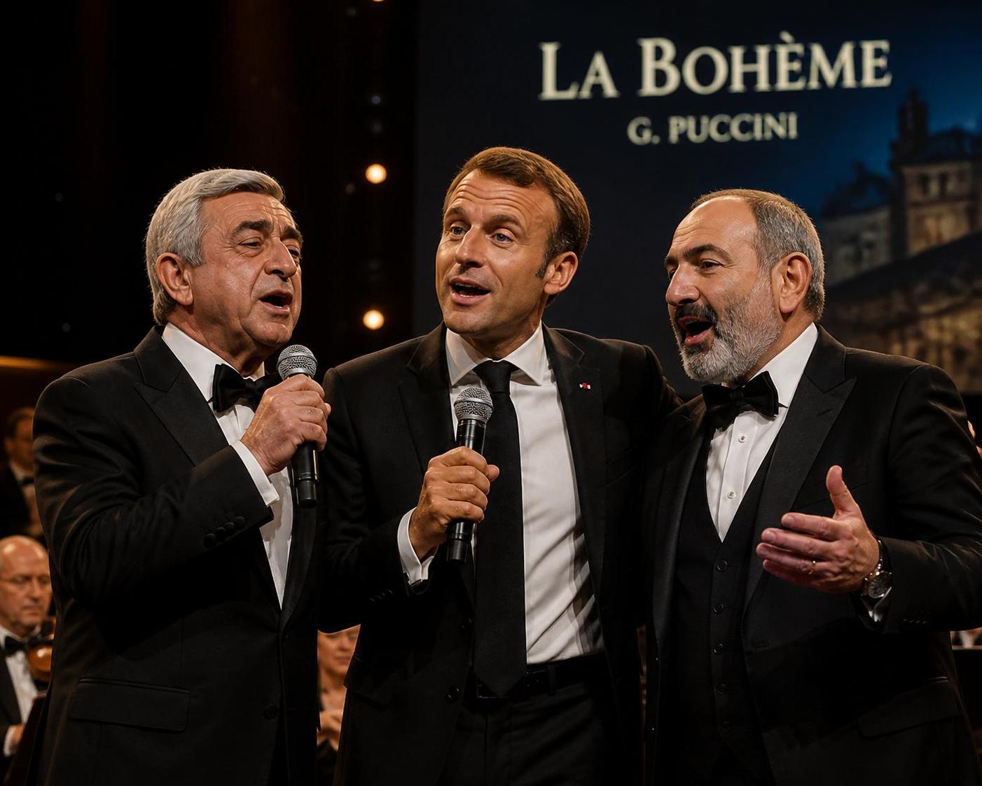 emmanuel macron interprète « la bohème » d’aznavour aux côtés des présidents arméniens et du premier ministre, un moment fort d’émotion et de fraternité.