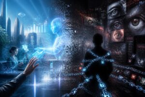 découvrez les enjeux de l'intelligence artificielle, explorant ses promesses innovantes tout en alertant sur les risques potentiels d’addiction, d’asservissement et de manipulation.