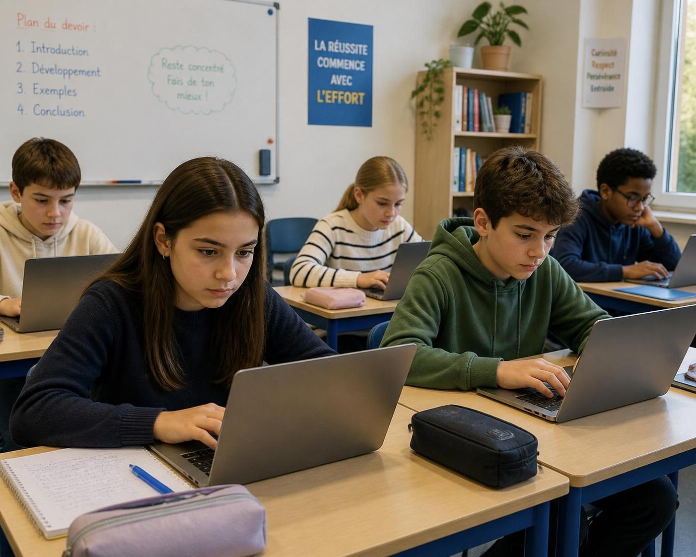 les élèves réclament le retour des devoirs en classe afin de lutter efficacement contre la triche, dans un contexte d'essor de l'intelligence artificielle.