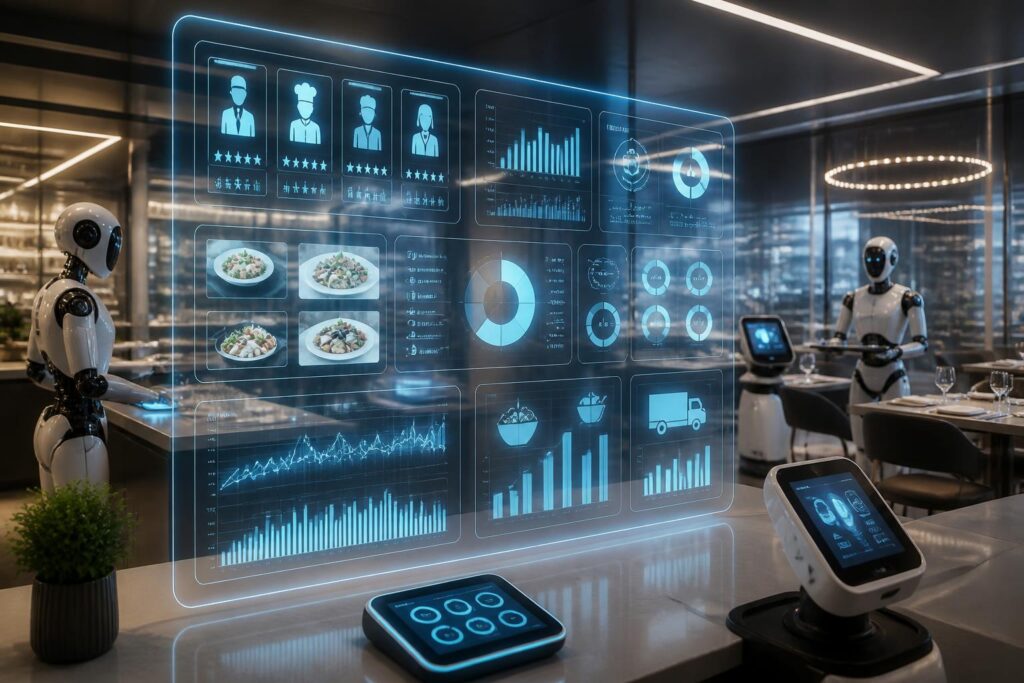 découvrez comment l'intelligence artificielle révolutionne la gestion d'entreprise en automatisant le recrutement, la fixation des salaires, l'élaboration des menus et la sélection des fournisseurs pour une efficacité optimale.