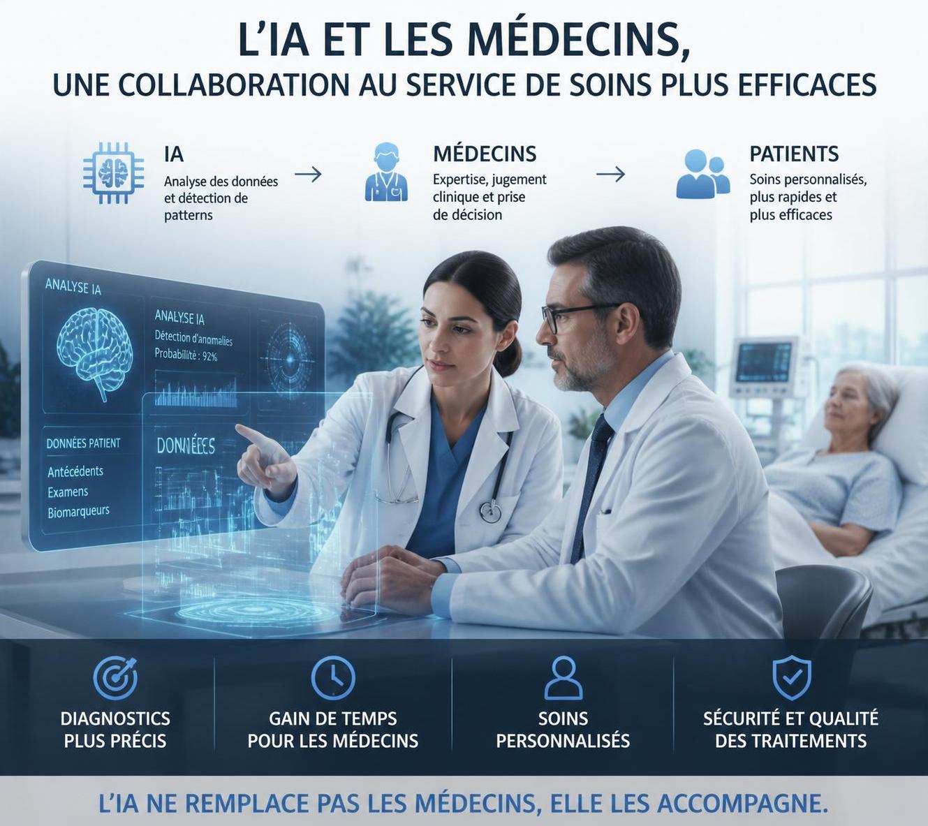découvrez comment l'intelligence artificielle transforme la médecine, entre opportunités innovantes et défis éthiques, pour un avenir médical équilibré.