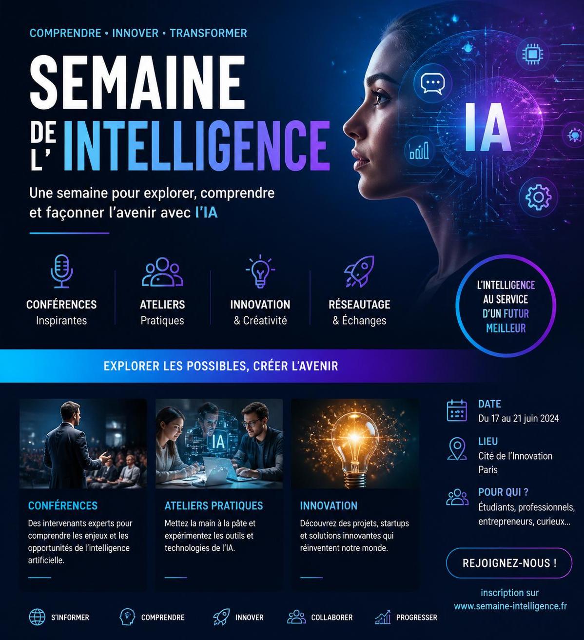 découvrez la semaine de l’intelligence, un programme captivant mêlant conférences, ateliers et échanges destinés aux chercheurs et au grand public pour explorer les avancées de l’intelligence.