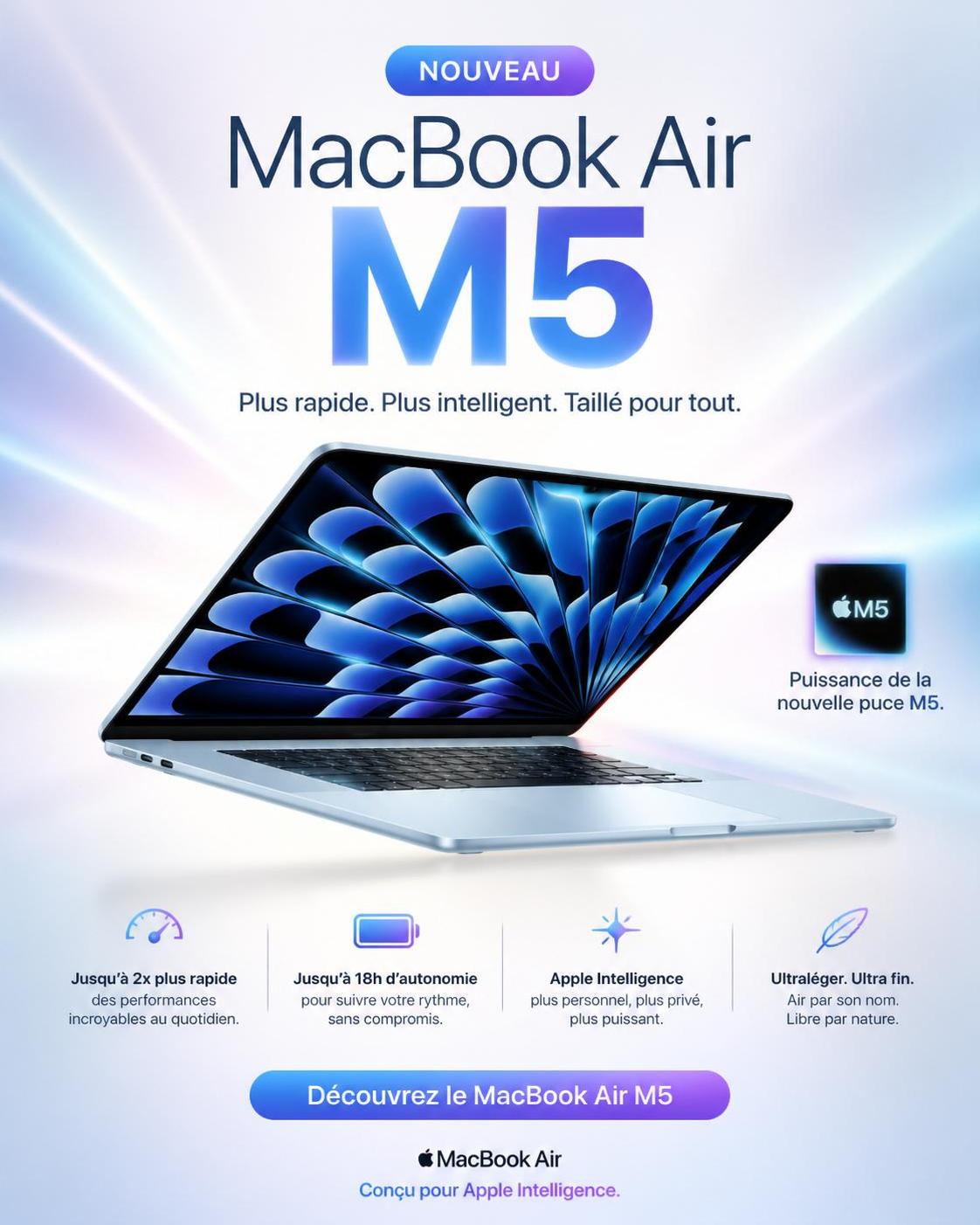 découvrez l'offre exceptionnelle sur le macbook air m5, un véritable succès grâce à son prix irrésistible. profitez d'une performance optimale au meilleur coût dès maintenant !