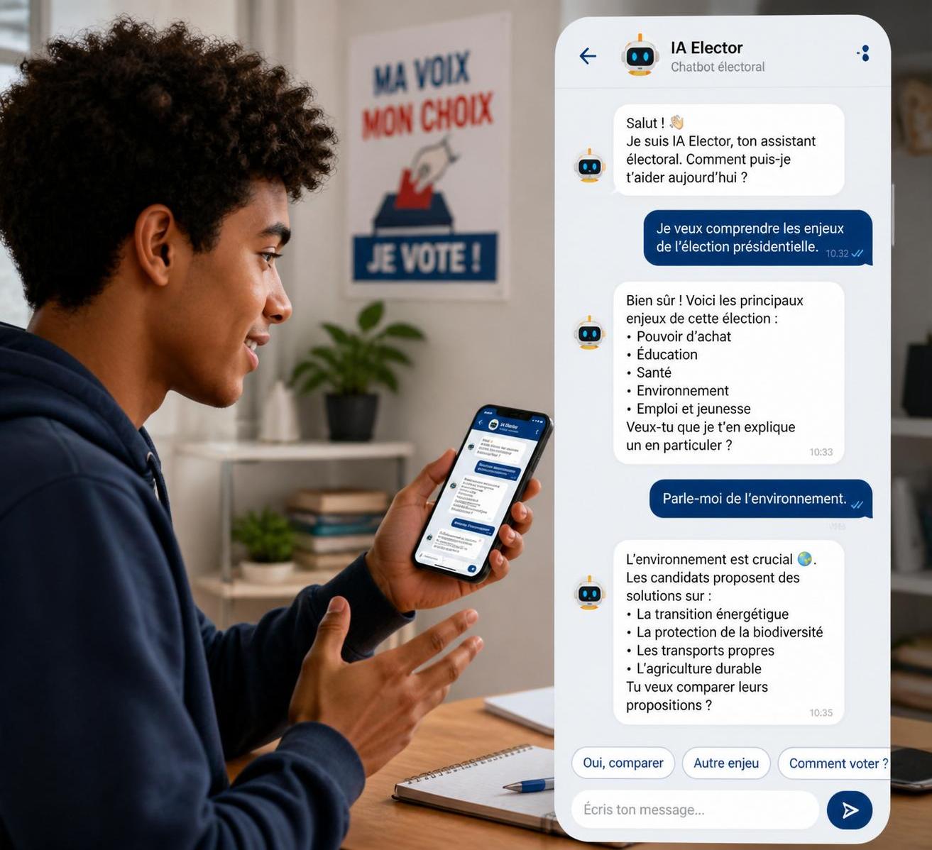 découvrez comment les chatbots d'intelligence artificielle pourraient jouer un rôle clé dans la présidentielle 2027 en influençant les décisions des électeurs.
