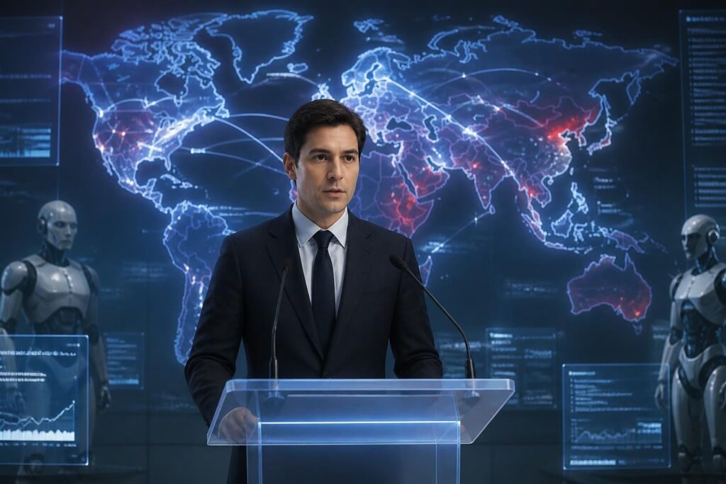 gabriel attal aborde la montée de l'intelligence artificielle en tant que véritable guerre technologique mondiale, soulignant les enjeux stratégiques et les défis internationaux liés à cette révolution numérique.
