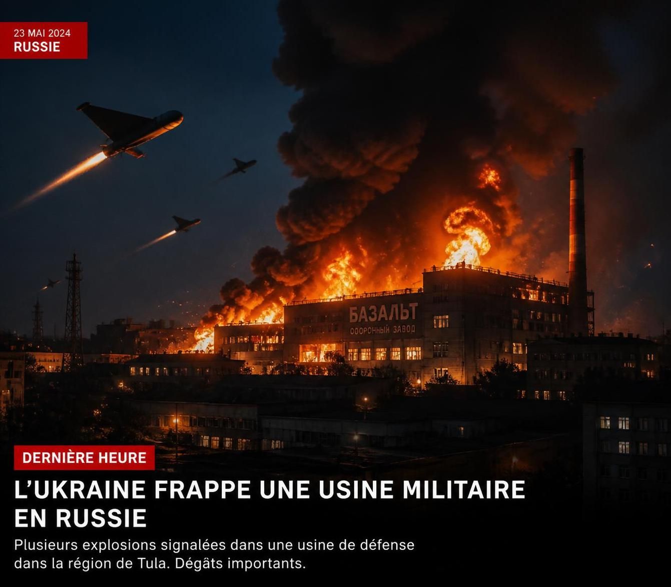 l’ukraine lance une opération ciblée contre une usine d’armement stratégique située en russie, marquant une escalade significative dans le conflit.