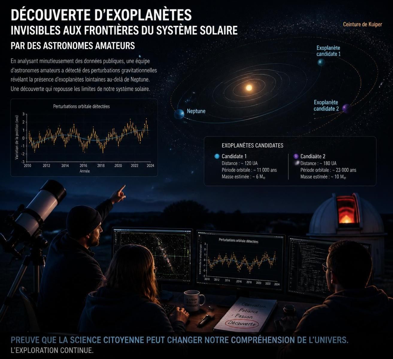 découvrez comment des astronomes amateurs ont repéré plus de 3 000 exoplanètes invisibles aux confins de notre système solaire, révélant de nouveaux horizons dans l'exploration spatiale.