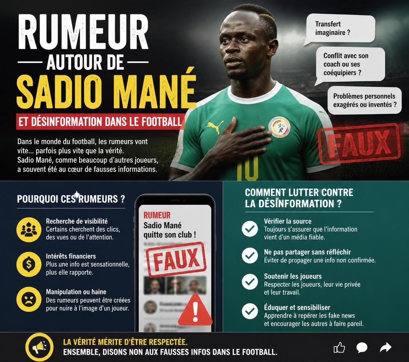 découvrez la vérité sur la rumeur concernant sadio mané, créée par une intelligence artificielle, et pourquoi elle est totalement infondée.