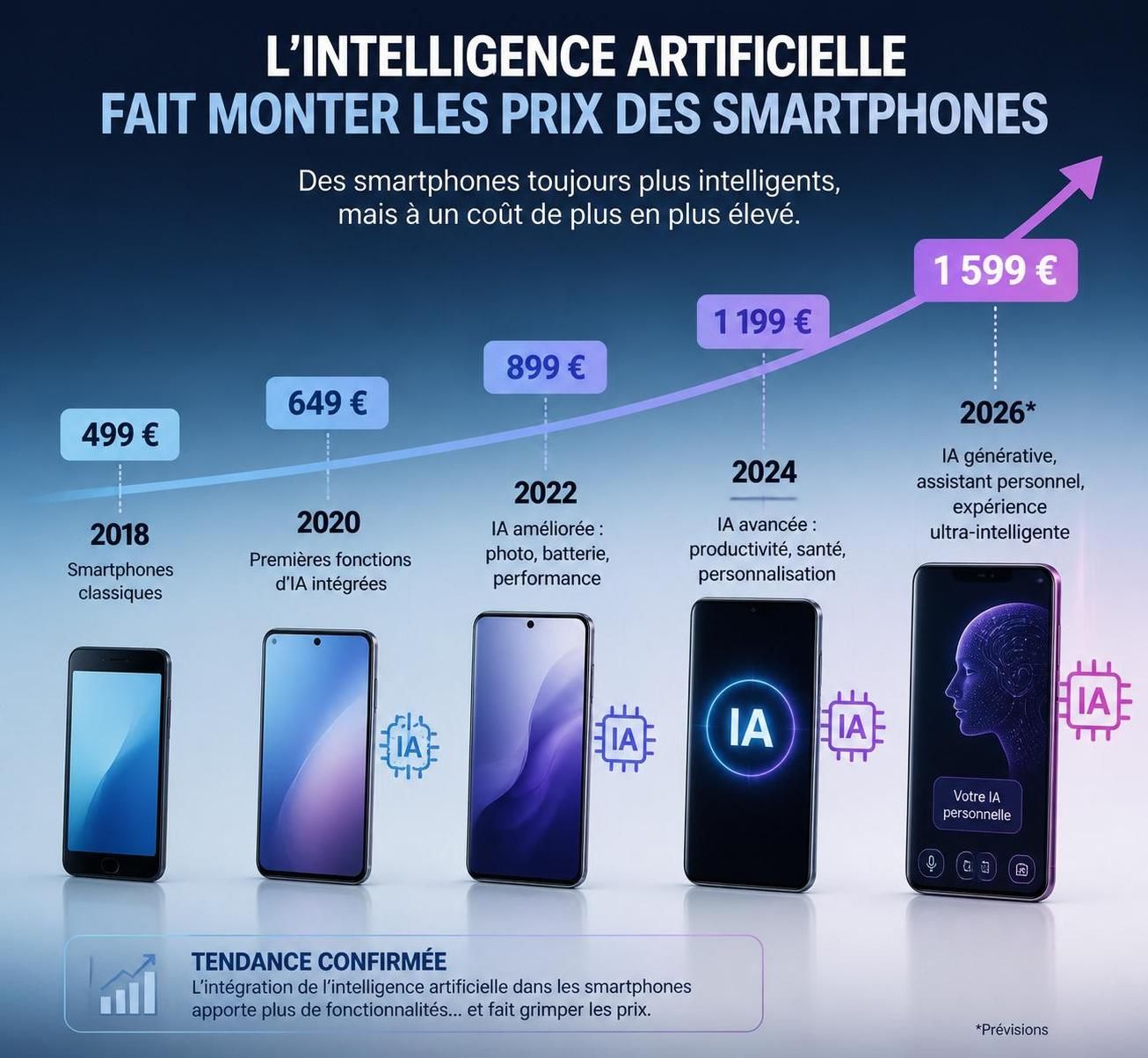 découvrez comment l'intégration de l'intelligence artificielle pourrait entraîner une hausse significative des prix des smartphones et ce que cela signifie pour les consommateurs.