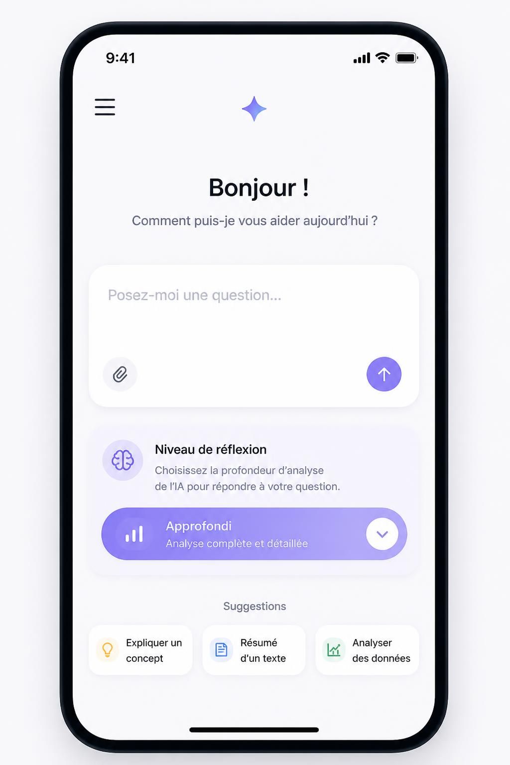 découvrez la nouvelle interface de l'application gemini qui facilite la configuration des niveaux de réflexion et optimise le contrôle pour une expérience utilisateur améliorée.