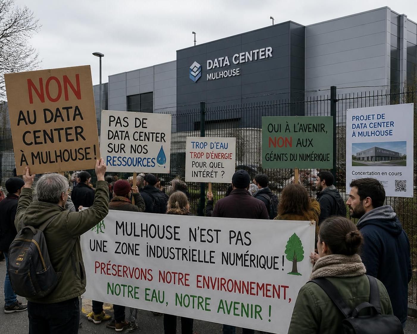 à mulhouse, des habitants se mobilisent pour s'opposer à un projet de société contesté, exprimant leurs préoccupations et leur volonté de changer les choses.