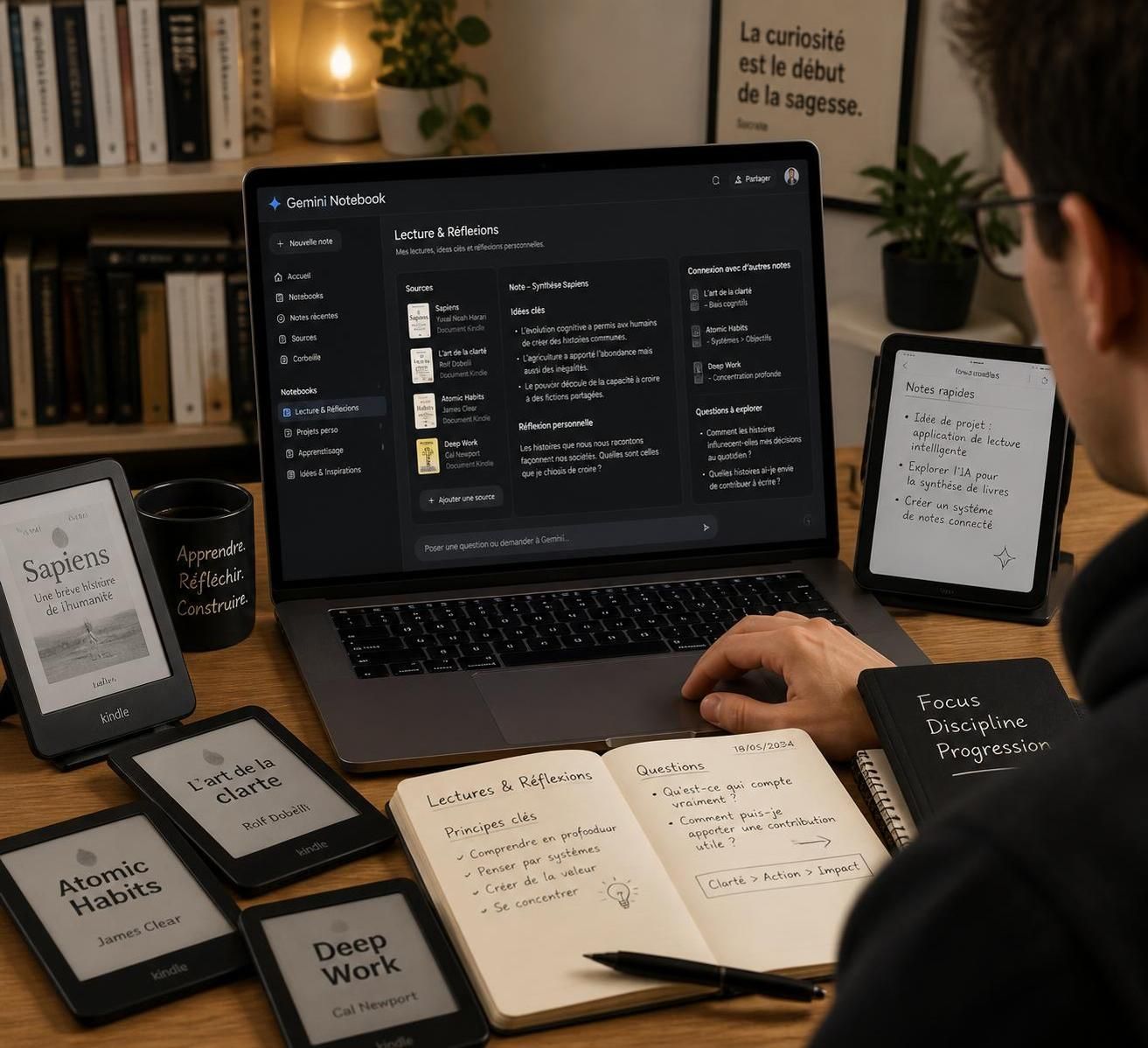découvrez comment gemini notebook a révolutionné l'organisation de mes passages kindle oubliés en les transformant en une interview captivante et enrichissante.