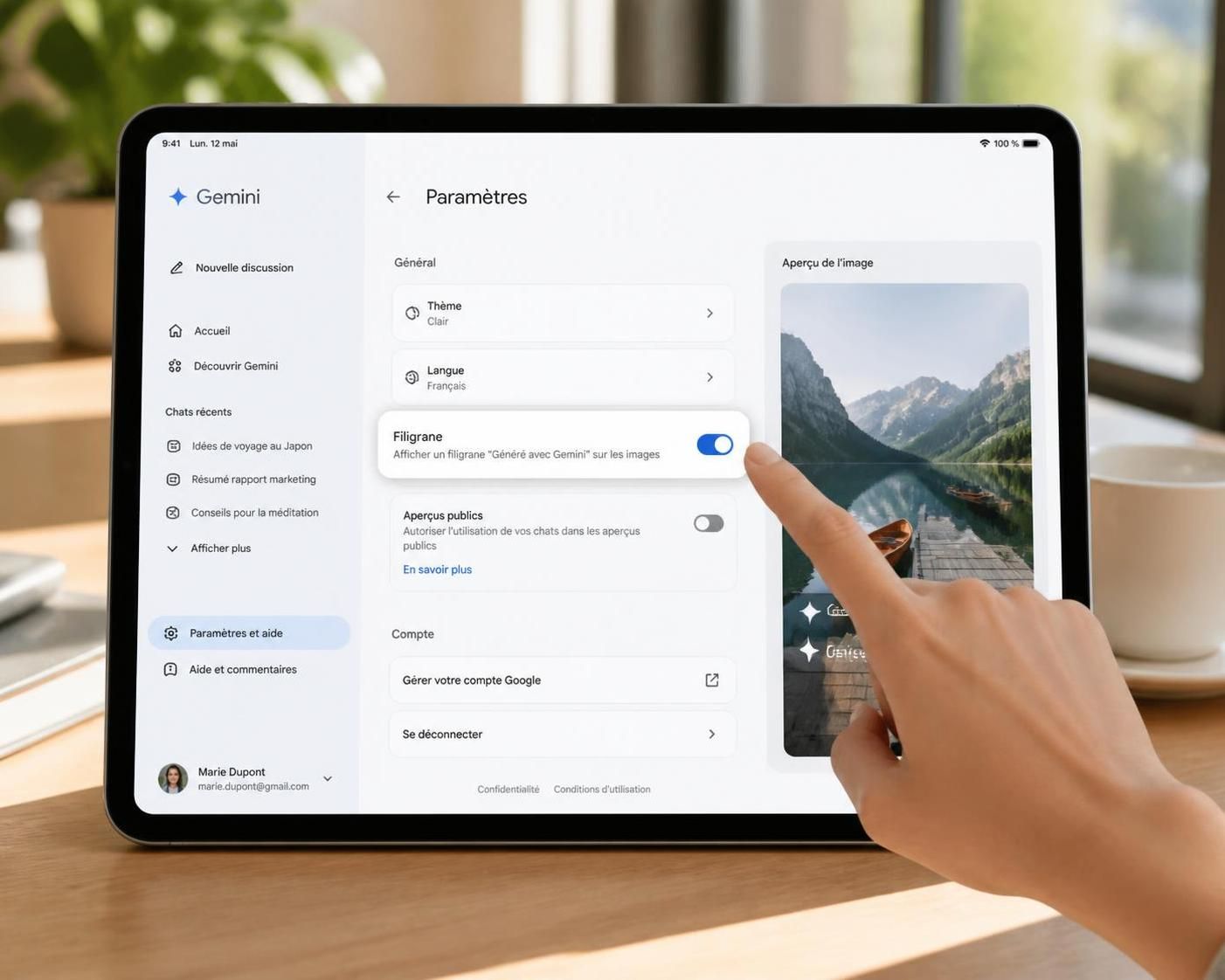google gemini offrira aux utilisateurs la possibilité de supprimer les filigranes visibles sur les images et vidéos créées par l'intelligence artificielle, améliorant ainsi la flexibilité et l'esthétique des contenus générés.