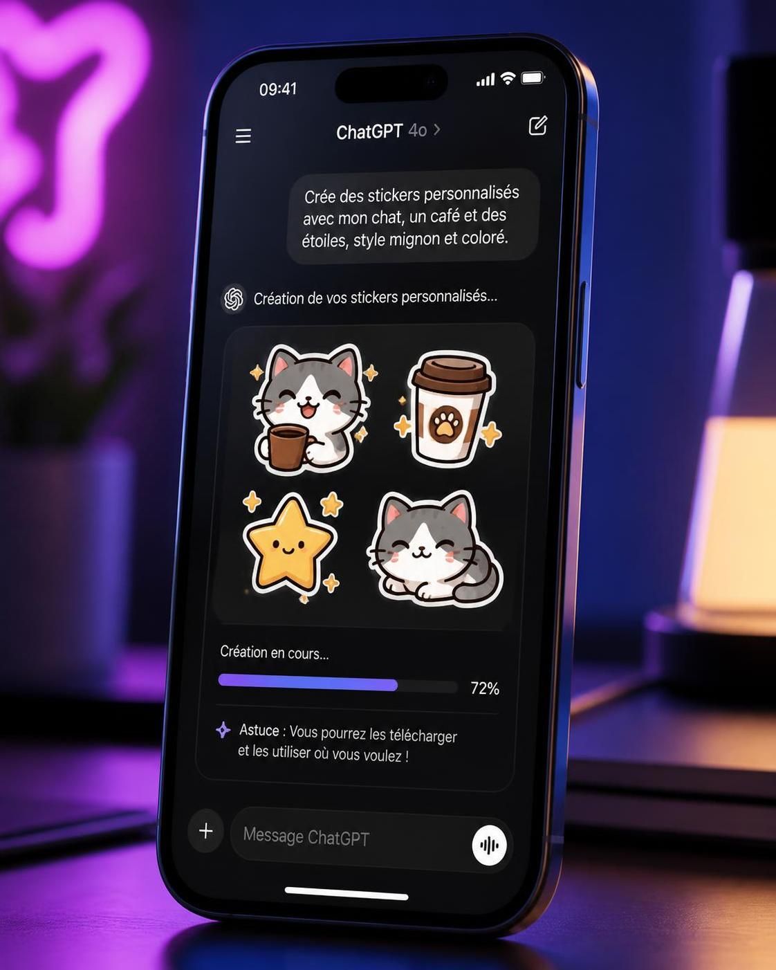 découvrez comment utiliser chatgpt pour créer des stickers personnalisés uniques et amusants à partager sur imessage et whatsapp, étape par étape.