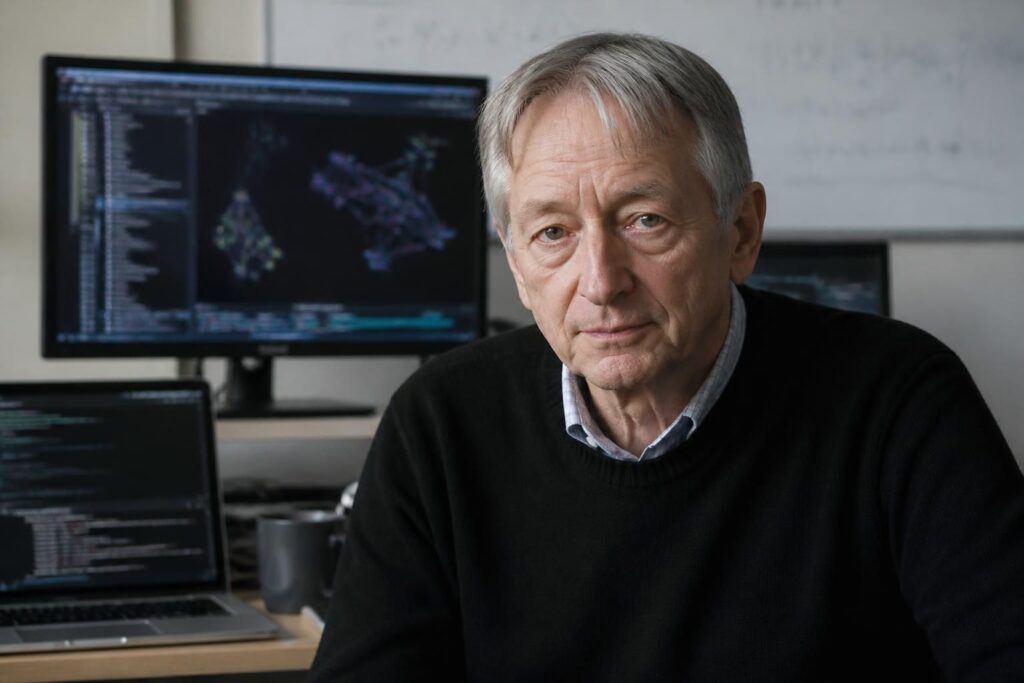 geoffrey hinton, expert renommé de l'intelligence artificielle, avertit d'un risque d'extinction avec une probabilité plausible de 10 %, soulignant les enjeux cruciaux de l'ia pour l'avenir de l'humanité.