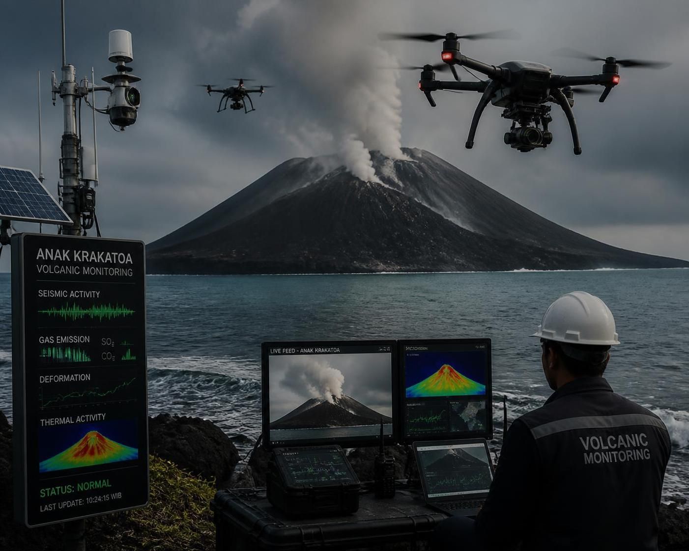 découvrez comment l'intelligence artificielle transforme la surveillance de l'éruption de l'anak krakatoa en indonésie, offrant une meilleure prévention des risques volcaniques.