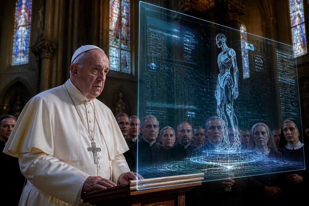 le pape met en garde contre les dangers potentiels de l'intelligence artificielle, évoquant le risque imminent d'un « paradis des machines » et ses implications pour l'humanité.