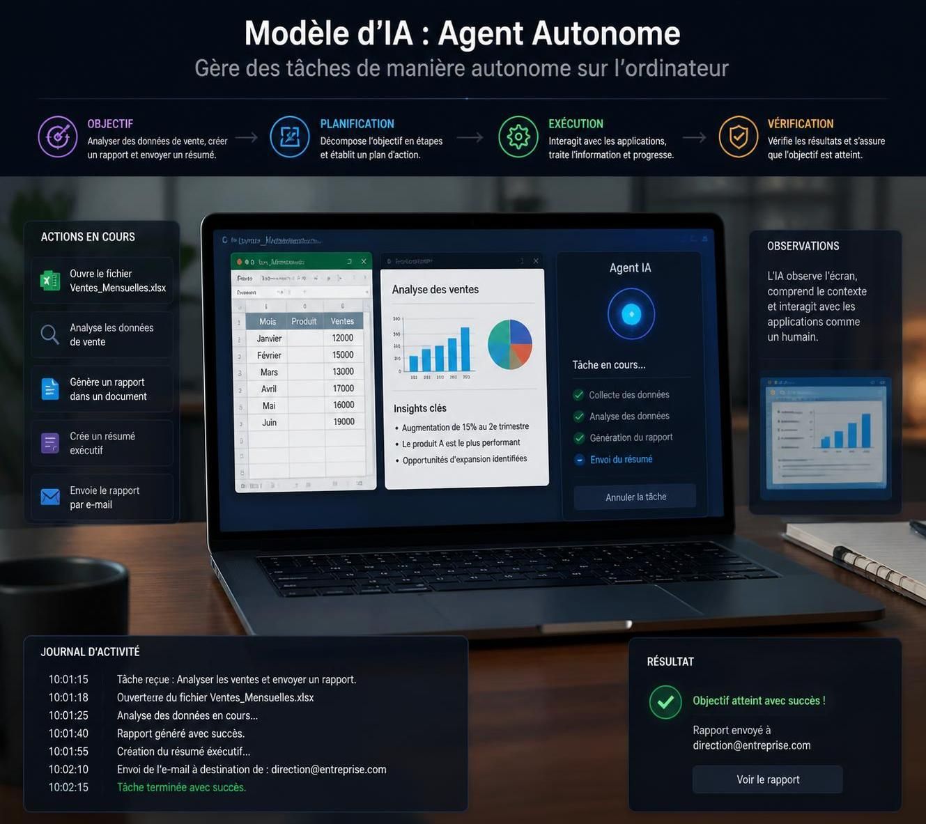 découvrez un modèle d'intelligence artificielle autonome capable d'utiliser un ordinateur sans aucune intervention humaine, révolutionnant l'automatisation et l'efficacité technologique.