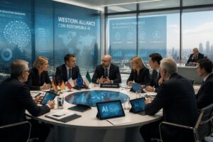 découvrez comment une alliance occidentale se forme pour réguler l'intelligence artificielle tout en excluant les états-unis, afin de définir des règles communes et éthiques.