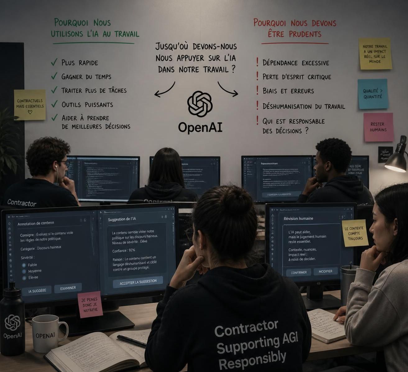 openai licencie des contractuels chargés d'humaniser chatgpt après avoir utilisé l'ia durant leur travail, soulevant des questions sur l'éthique et les méthodes de supervision.