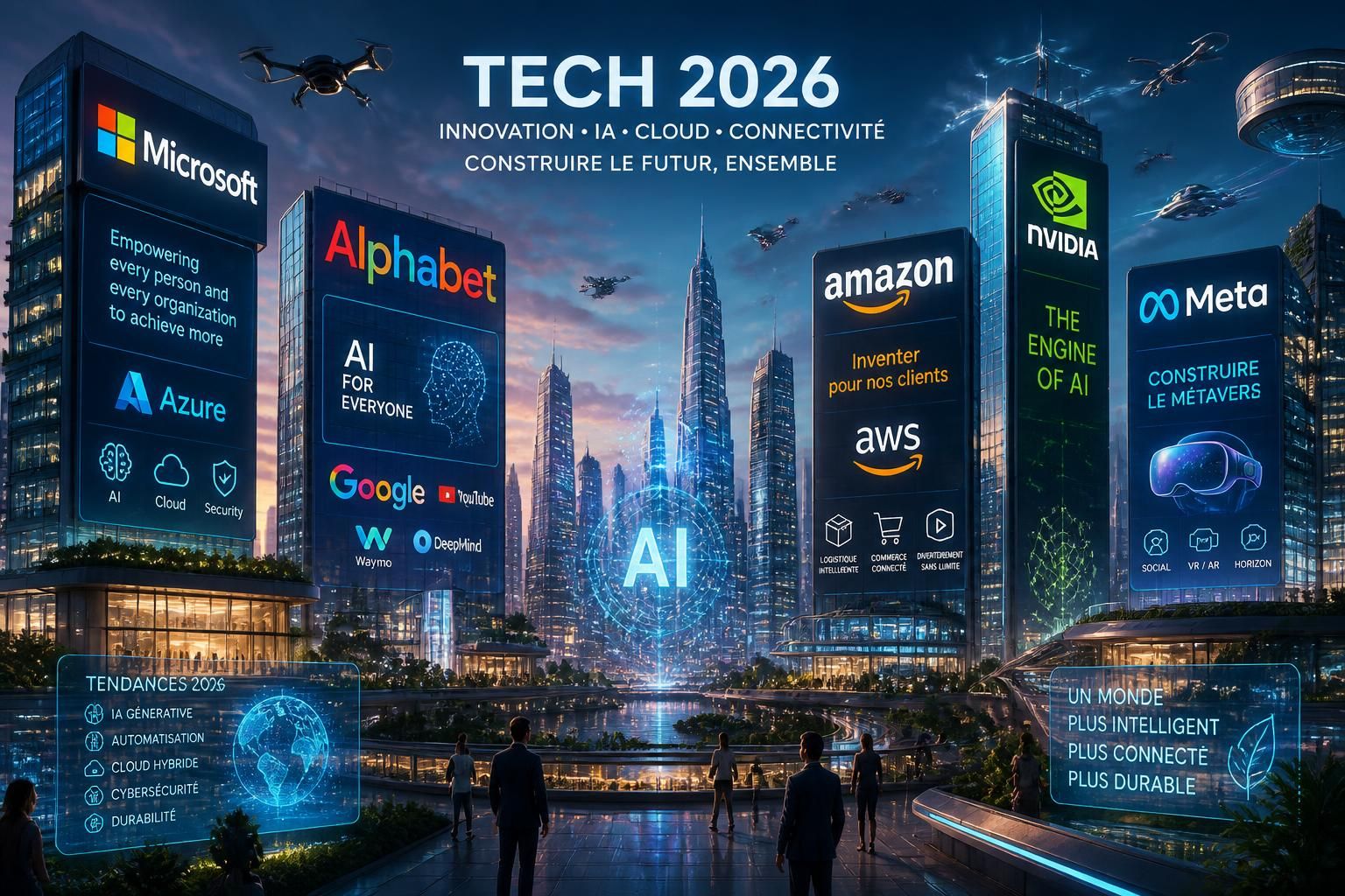 alphabet recule après le lancement d'argon avec gemini 4, tandis que le secteur technologique progresse globalement ; microsoft conserve sa position stable sur le marché.