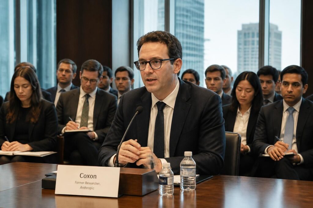 ancien chercheur chez anthropic, coxon partagera son expertise et ses insights lors d'une audition clé sur l'avenir et les enjeux de l'intelligence artificielle.