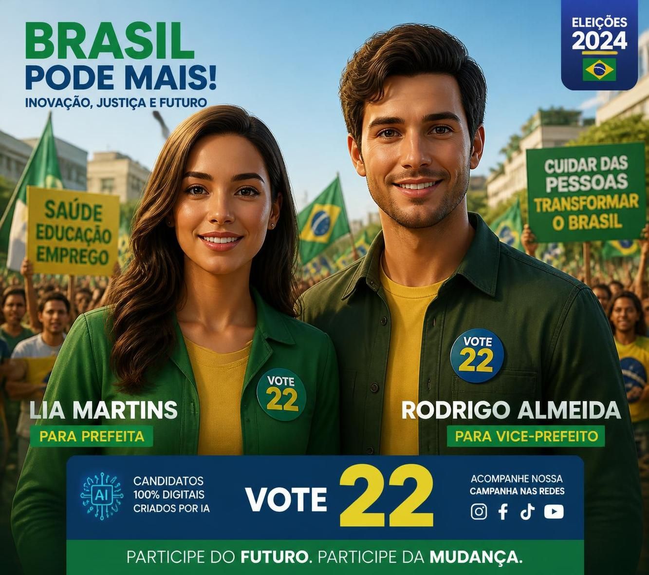 avant l'élection présidentielle au brésil, des militantes pro-bolsonaro créées artificiellement par intelligence artificielle provoquent la confusion et influencent le débat politique.