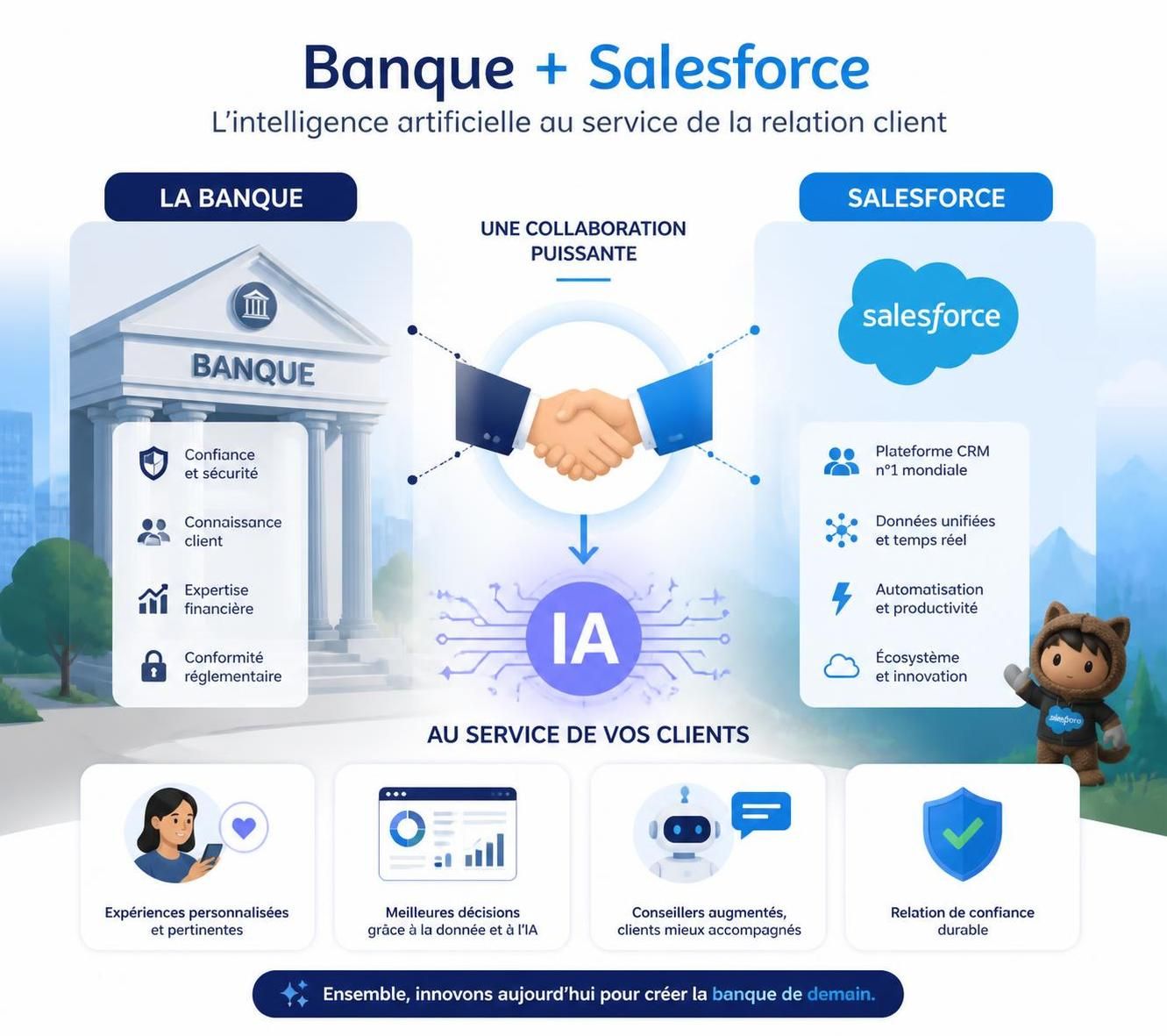 bank of america engage une transformation stratégique majeure avec salesforce, adoptant pleinement l'intelligence artificielle pour révolutionner ses services bancaires.