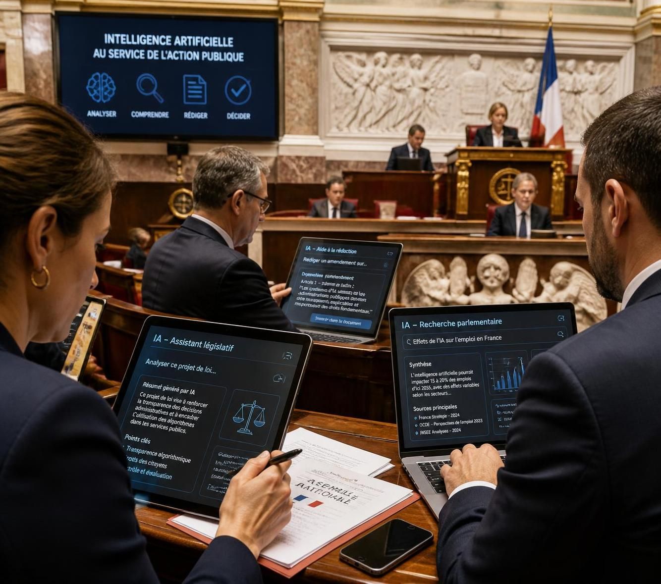 découvrez comment l'intelligence artificielle transforme et enrichit le rôle de député, permettant un meilleur service aux citoyens grâce à des analyses plus précises et des décisions éclairées.