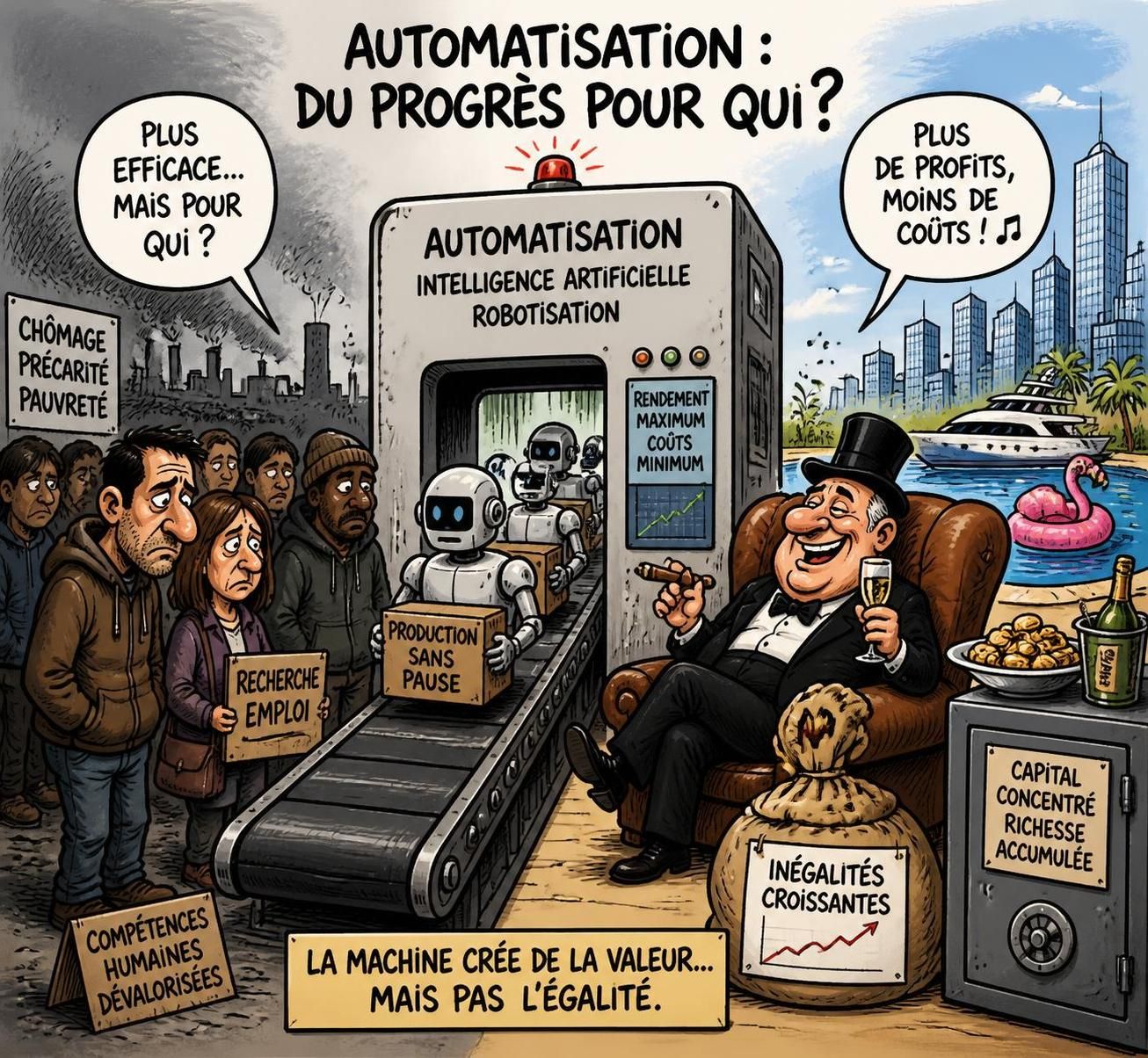 découvrez comment le dessin de chaunu explore la question de l'intelligence artificielle et ses enjeux, en s'interrogeant sur notre capacité à la maîtriser.
