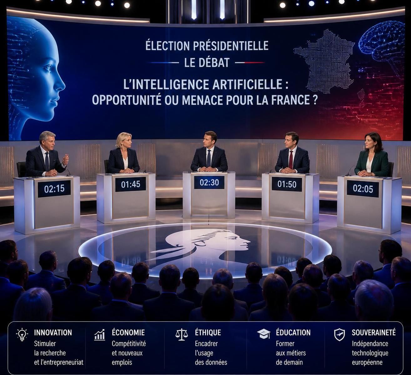 découvrez comment l'intelligence artificielle, les modèles économiques et le pluralisme sont au centre des discussions des candidats à l'élection présidentielle.