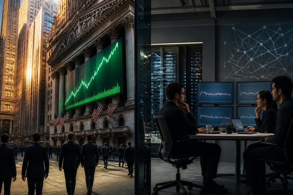wall street continue sa progression avec un marché haussier, mais les actions des leaders de l'intelligence artificielle connaissent un ralentissement, reflétant une dynamique contrastée.