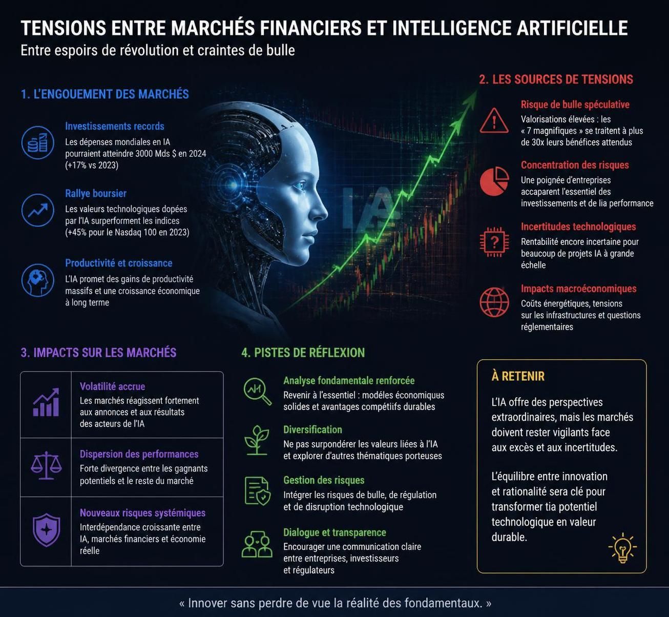 wall street continue sa tendance haussière malgré un ralentissement des actions des leaders de l'intelligence artificielle, reflétant une dynamique de marché contrastée.